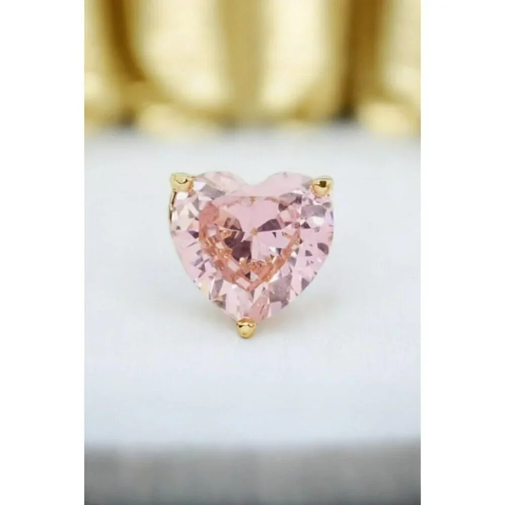 Kate Spade New York My Love Heart Stud Earrings in Pink - Picture 2 of 3